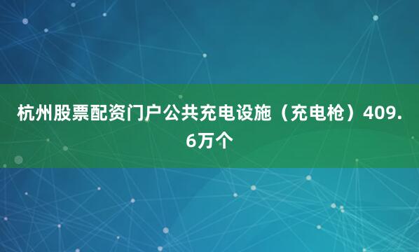 杭州股票配资门户公共充电设施（充电枪）409.6万个